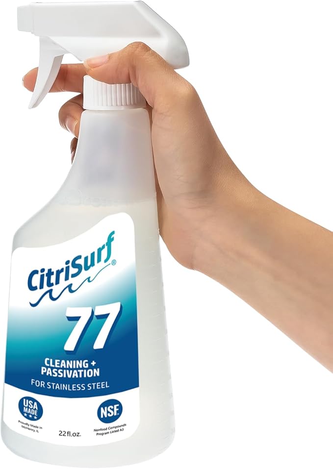 CitriSurf 77 Commercial Stainless Steel Passivation Cleaner (22oz Spray) | Made in USA