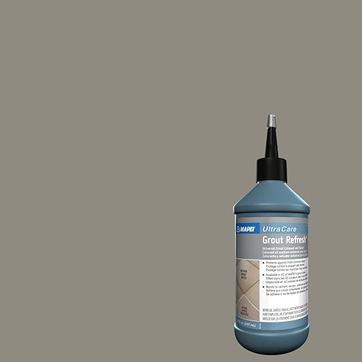 MAPEI UltraCare Grout Refresh, Universal Grout Colorant & Sealer, 8 oz Bottle – Easy Grout Restoration & Protection, 5002 Pewter