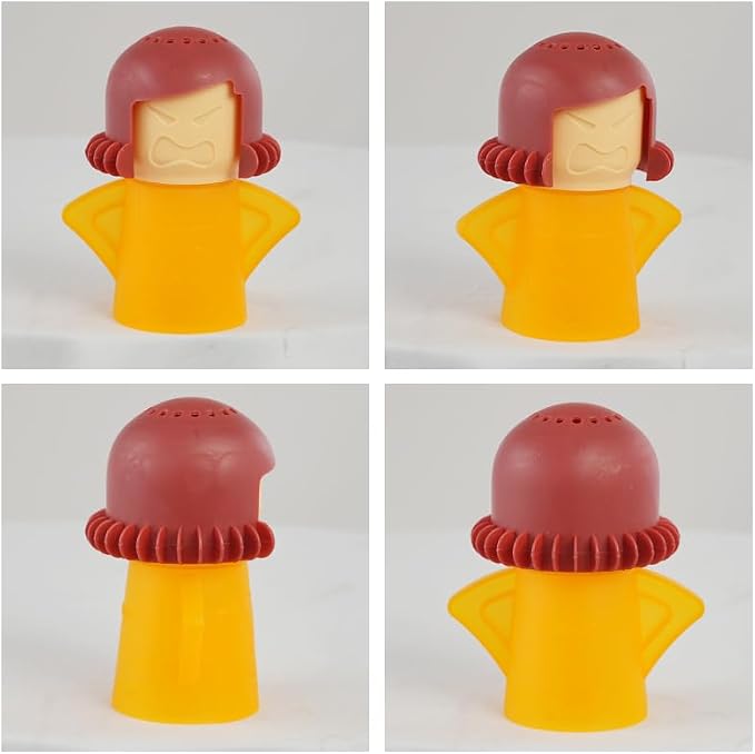 5 PCS Angry Mama Microwave Cleaners & Cool Mama Fridge Odor Absorber, High temperature Steamer Cleaning Equipments, Refrigerator Moisture Absorber & Freshener Holder For Kitchen Gadget Tools