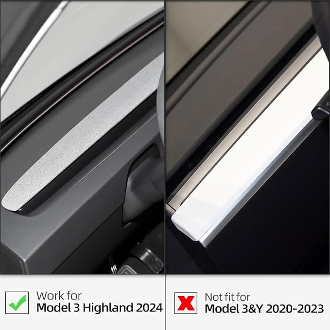 Betterhumz Car Dashboard Panel Trim for Tesla Model 3 M3 Highland 2026 2025 | Center Console Front Air Condition Vent Cover Sticker Moulding Tuning Accessories (Carbon Leather)