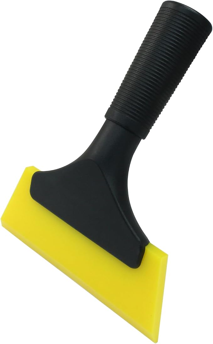 Hordion 2Pcs Small Squeegee 5" Rubber Blade Window Tint Squeegee Yellow | Mini Wiper for Car Windshield Mirror Shower Auto Cleaning