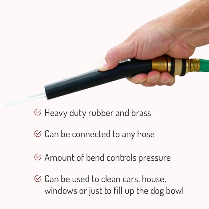 Hi-Tech Bend and Spray Water Nozzle - Heavy Duty, Flexible Garden Hose Attachment - Control Water Use and Spray 1 Unit