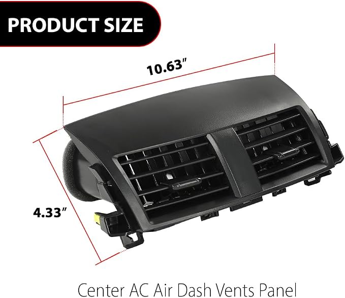 DOTCOM Center AC Air Dash Vent Panel Fit For Toyota Rav4 2006-2012 | Replace 55663-42020,Custom Fit Toyota Rav4 2006-2012,Black
