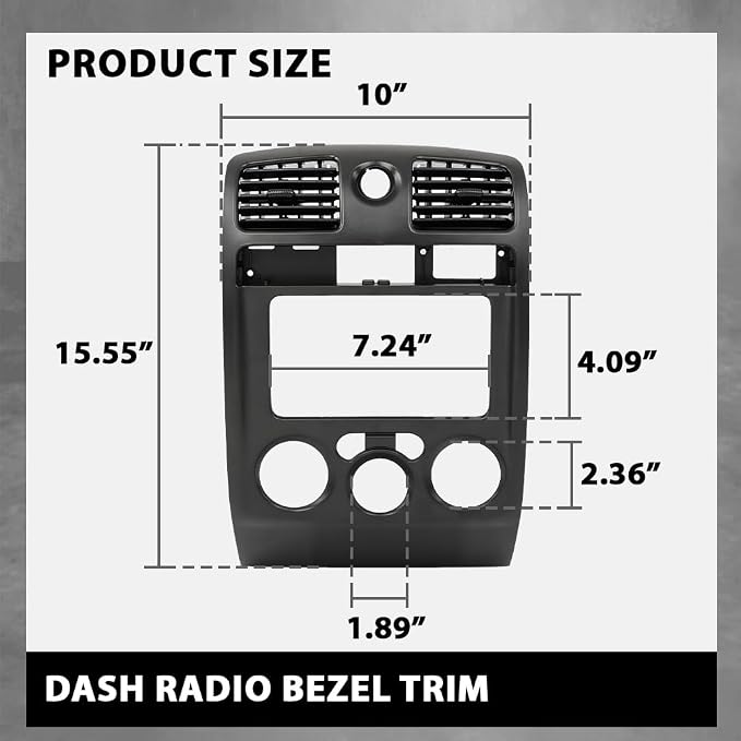 G-PLUS Radio Dash Bezel Trim Panel Compatible with Chevy Colorado GMC Canyon 2004-2012 Black