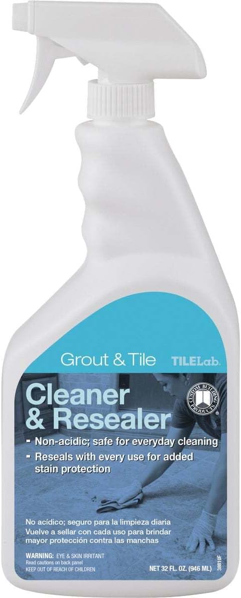 Custom Building Products TileLab Grout & Tile Cleaner and Resealer, 32 fl. oz.(946 ml)