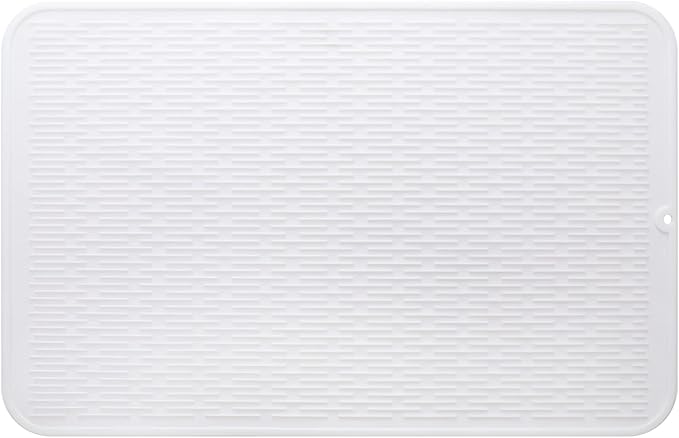 MicoYang Silicone Dish Drying Mat for Multiple Usage,Easy clean,Eco-friendly,Heat-resistant Silicone Mat for Kitchen Counter or Sink,Refrigerator or Drawer Liner White 3XL 28 inches x 18 inches