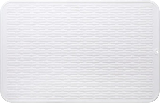 MicoYang Silicone Dish Drying Mat for Multiple Usage,Easy clean,Eco-friendly,Heat-resistant Silicone Mat for Kitchen Counter or Sink,Refrigerator or Drawer Liner White 3XL 28 inches x 18 inches
