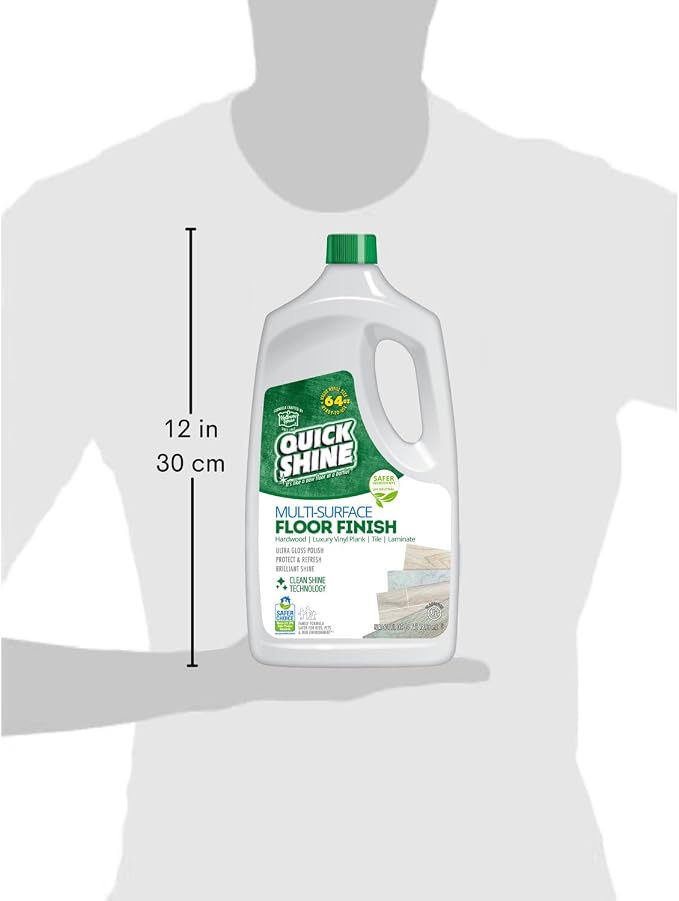 Quick Shine Multi-Surface Floor Finish 64 oz-4 Pk, Deep Rich Shine | Polish Restores, Protects & Refreshes Floors, Streak & Haze Free, Non-slip, pH Neutral, No PFAS, EPA Safer Choice