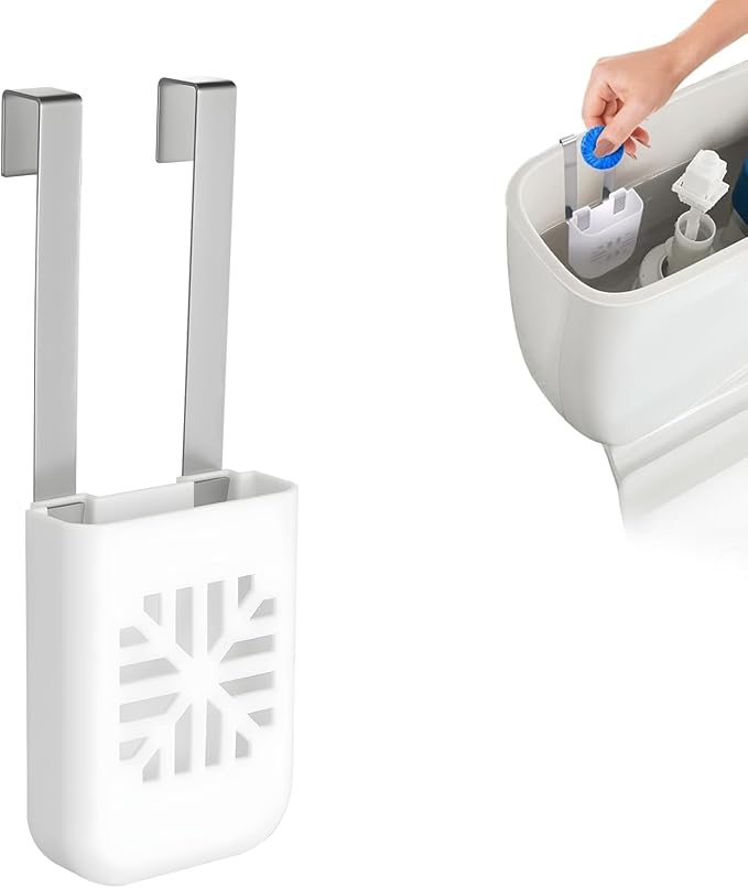 Toilet Tank Tablet Holder, Versatile Toilet Bowl Hanging Cleaner and Deodorizer Hanger, Prevents Flapper Jams & Residue, Extends Life of Drop-In Cleaner Tablets -1PCS