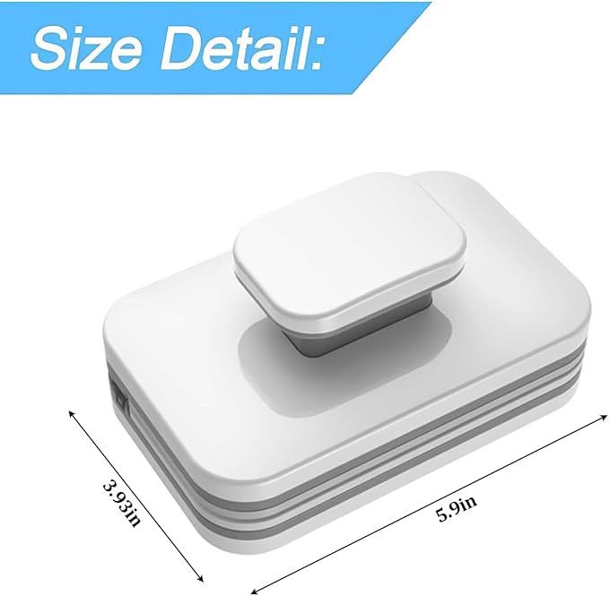 Car Magnetic Windshield Cleaner Tool, Double-Sided Vehicle Window Outside Glass Cleaning Tool with Anti-Falling Rope, Magnet Auto Windshield Wiper for Glass 3-10mm, Universal Fit