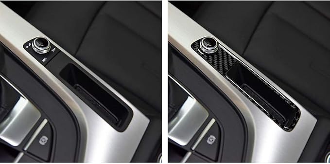 Real Carbon Fiber Trim for Audi Accessories | for B9 A4 S4 A5 S5 2020-2025 / RS5 2021-2025 Center Console Volume Control Frame Interior Thick Overlay Decal