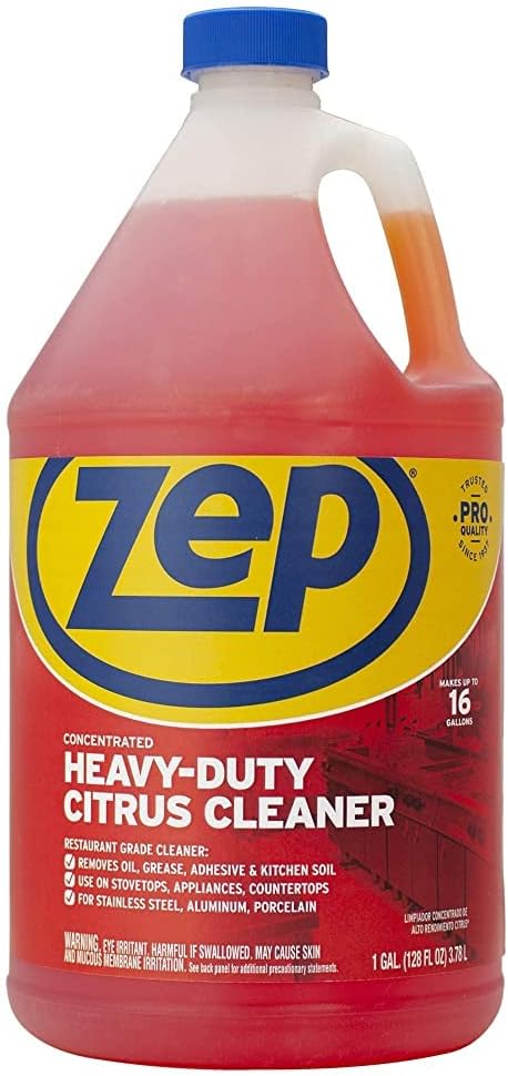Zep Heavy-Duty Citrus Degreaser Cleaner Concentrate - 1 Gallon (1 Unit) ZUCIT128 - Restaurant Grade Degreaser and Cleaner Removes Oil, Grease, Adhesive, and Kitchen Soil