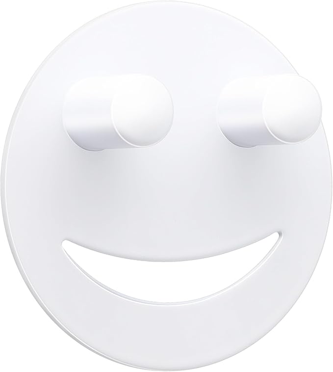 Yoshiky Stainless Steel Smiley Face Sponge Holder, Silver Sink Caddy Organizer Storage with Suction Cup for Kitchen, Kitchen Accessories Decor Scrubber-White