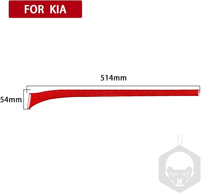 Red Real Carbon Fiber Trim for KIA Forte K3 Accessories | for 2019 2020 2021 2022 2023 2024 Co-Pilot Dashboard Cover Sticker Interior Thick Overlay Decal