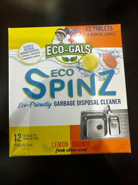 ECO-GALS Eco Spinz Garbage Disposal Soap for Cleaning Kitchen Sinks and Drains 6 ct. Lemon & 6 ct. Orange Citrus Scent