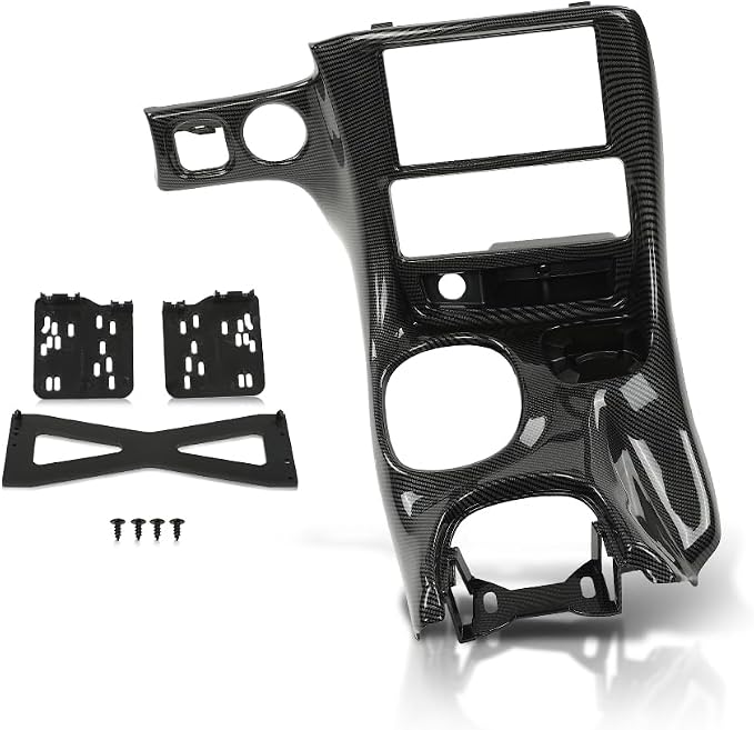 PIT66 Double Din Dash Kit Fit Chevy Corvette C5 1997-2004 Carbon Fiber | Radio Installation Panel Fit Chevy Corvette C5 1997 1998-2004 10407815, Dash Bezel Kit, Black Carbon Fiber
