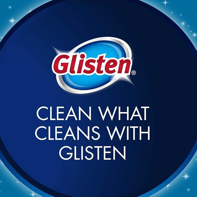 Glisten Cooktop and Kitchen Cleaning Pads for Glass, Gas Ranges, Ovens, Microwaves, and More, Dissolves Grease and Baked on Foods, Lemon Scent, 14 Large Pads or 28 Small Pads