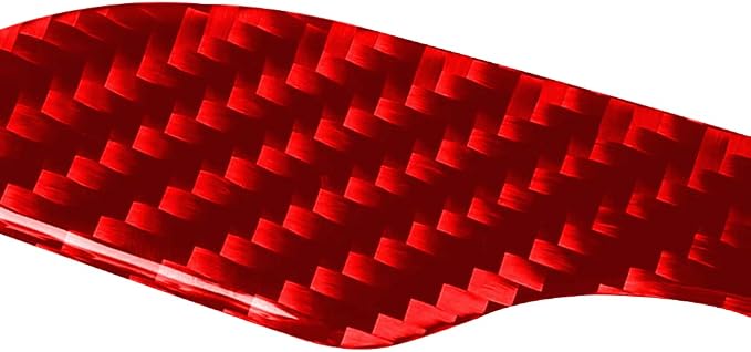 Red Real Carbon Fiber Trim for Tesla Accessories | for Model 3 2017-2022 / Model Y 2020-2024 Door Handle Decoration Panel Sticker Exterior Thick Overlay Decal