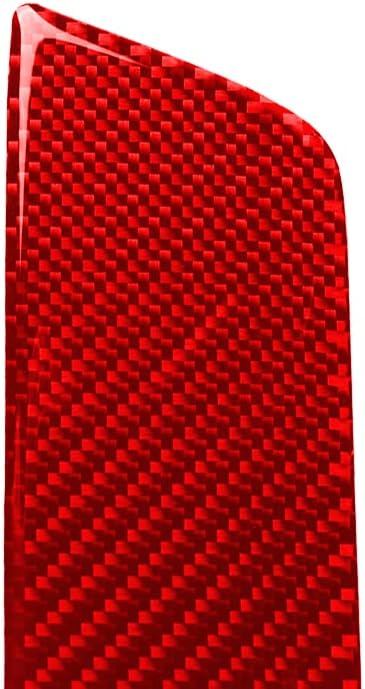 Red Real Carbon Fiber Trim for Tesla Accessories | for Model 3 2017-2022 / Model Y 2020-2024 Rear Door Sill Panel Sticker Interior Thick Overlay Decal