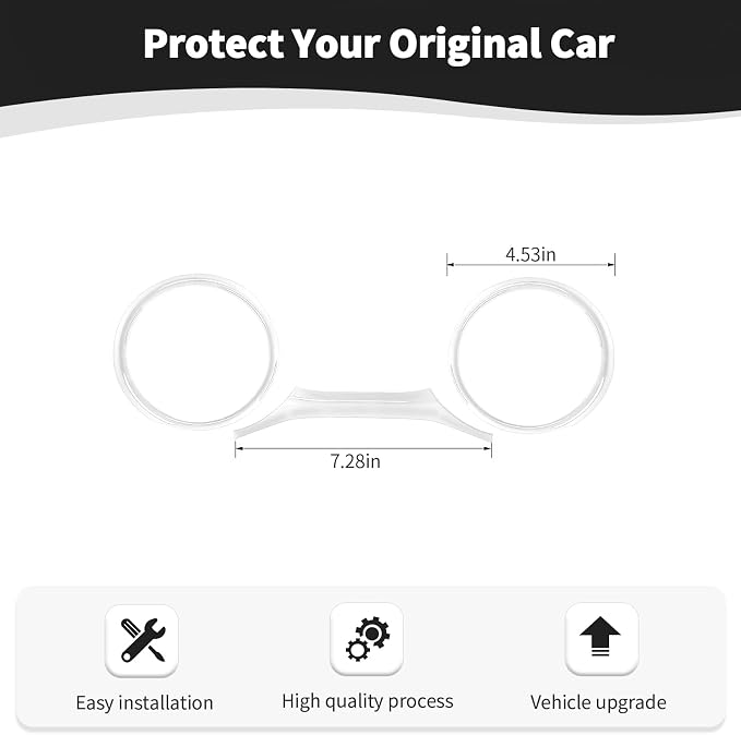RT-TCZ for Jeep JL Dashboard Instrument Panel Gauges Trim Ring Cover for Jeep Wrangler JL JLU Gladiator JT 2018-2023 White Interior Accessories 3pcs