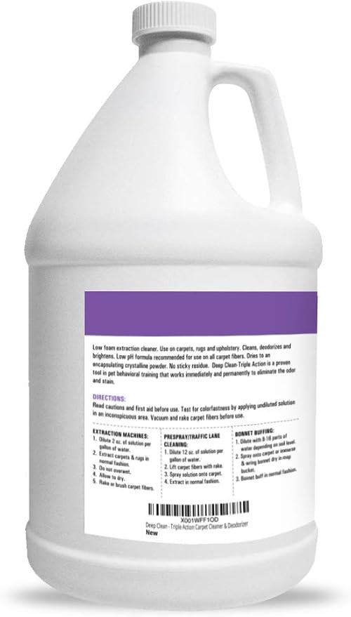 Stuart Pet Supply Co. Professional Strength Deep Clean (Gal.) 3X Carpet Cleaner Solution & Deodorizer, Concentrated Encapsulating Carpet Shampoo, Pet Odor & Dirty Carpet Cleaning Solution 128 fl oz.