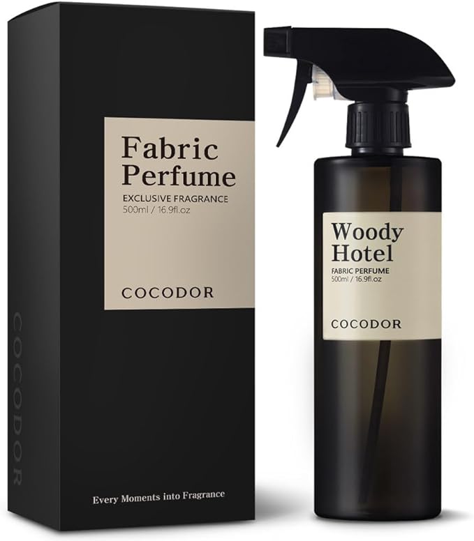 COCODOR Fragrance Room Spray/Woody Hotel/ 16.9oz(500ml) / Made with Essential Oils, scented room closet fabric odor eliminator spray