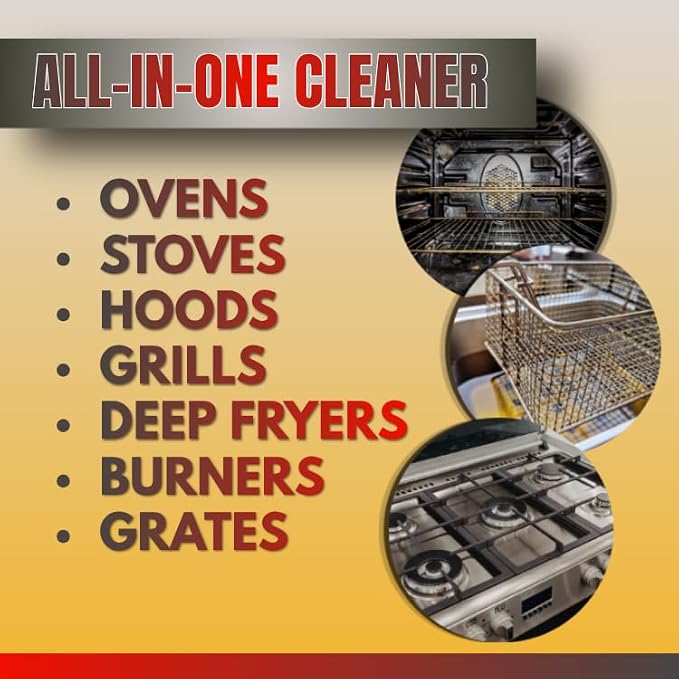 Quality Chemical Oven & Grill Cleaner - Heavy-Duty - Fast Acting & Easy to Use - Degreaser 128 oz (Pack of 1)