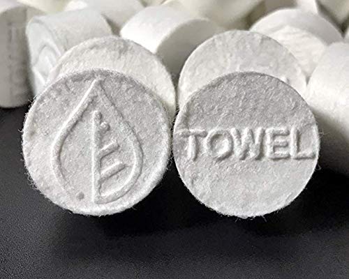 Portawipes Coin Tissues | 50 Pack with 5 Carrying Cases | Toilet Paper Tablets | Compressed Towels | Expandable Wipes | Soft & Odor Free