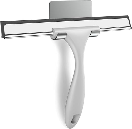 SetSail Squeegee for Shower Glass Door, 10 Inches, Grey | Stainless Steel Squeegee for Shower Glass Door, All-Purpose Window Squeegee for Shower Mirror Bathroom Car Window Cleaning