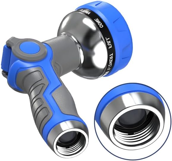 Hose Nozzle 10 Adjustable Patterns Garden Hose Nozzle Premium High Pressure Water Hose Nozzle with Thumb Control Design Hose Sprayer Nozzle for Garden & Lawns Watering, Cleaning, Pets & Car Washing