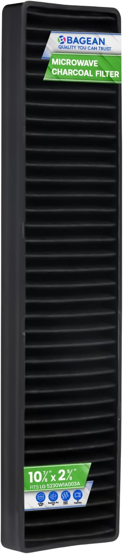 Microwave Charcoal Filter Replacement 10.9"x 2.6" Fits for LG 5230W1A003A - Compatible with Kenmore and LG Microwave Filter Replacement - Stove Vent Fan Filters Removes Odors & Freshens the Air (1-Pk)