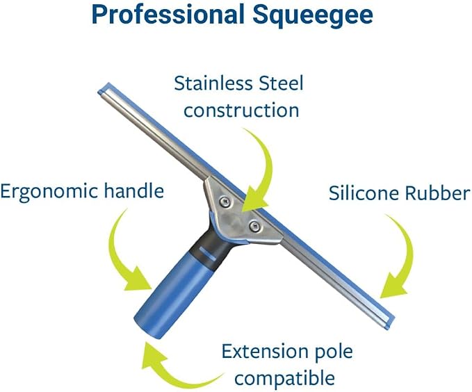 EnduroShield Professional Squeegee & Window Washer Cleaning Combo | Professional Window Cleaning Tool | Streak-Free Results | Ergonomic Design | Reusable