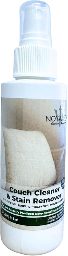NOYATECH Travel size Couch Cleaner and Stain Remover. For sofas, car upholstery, carpets, rugs, mattresses, dining chairs, all Fabrics. Safe, for kids and pets.
