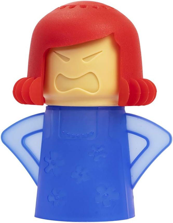 Angry Mom Microwave Cleaner, Mad Mama Microwave Steam Cleaner, Just Add Vinegar and Water, Easily Cleans the Crud in Minutes (Blue)