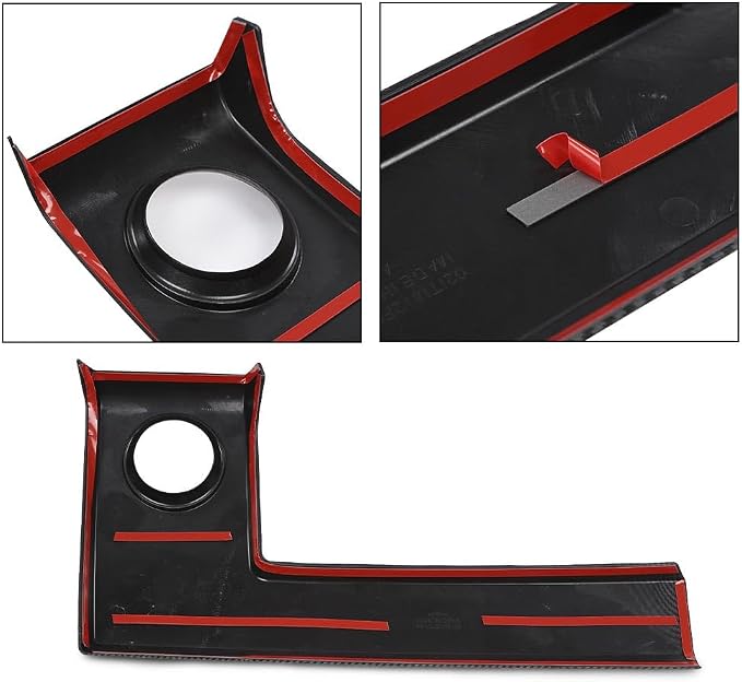 CHEDA Center Console Dashboard Panel Cover Trim Bezels Compatible with Ford F150 2009-2014 Polished Black Carbon Fiber