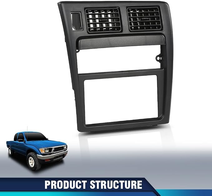 PIT66 Radio Bezel Dash Trim Compatible with Toyota Tacoma 1995-1997 | Radio Bezel Dash Trim Compatible with Toyota Tacoma 1995 1996 1997 Dashboard Panel Bezel | Black ABS Plastic