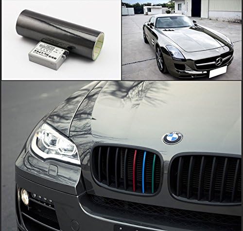DIYAH Gloss Chrome Mirror Vinyl Car Wrap Sticker with Air Release Bubble Free Anti-Wrinkle 12" X 60" (1 FT X 5FT) (Gray)