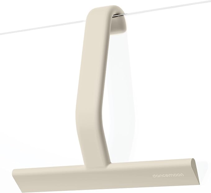 dancemoon JustHang Shower Squeegee with Built-in Hook, 10-Inch Light Taupe | Award-Winning Design, All-One-Piece Soft-Touch Silicone, for Glass Door, Bathroom, Window, Mirror, Tile Wall, Car