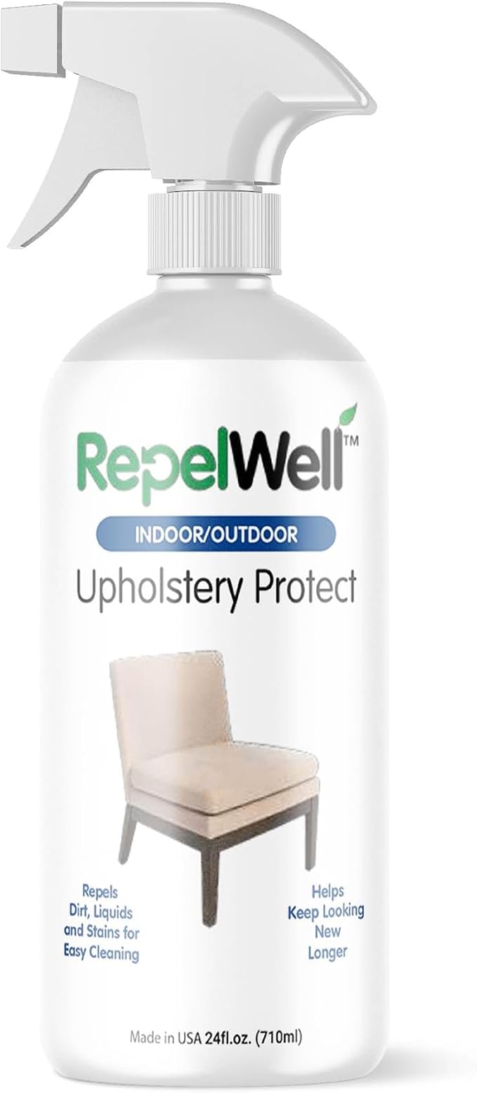 Non Toxic Fabric Protector Spray for Upholstery & Furniture, 24 oz | Helps repel water, coffee, wine, food, dirt and everyday spills from upholstery.