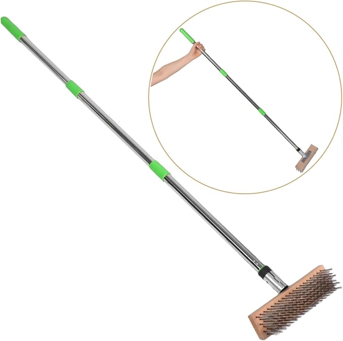 YARNOW Stiff Bristle Scrubber for Outdoor Cleaning for Patios Driveways and Tough Stains Concrete and Pool Surfaces