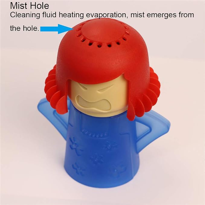 Asltw Angry Mama Microwave Oven Cleaner, Fast Action Steam Kitchen Gadget, Just Add Vinegar and Water (Blue)