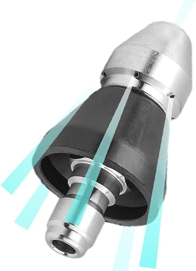 MIZORLIE Pressure Washer Sewer Jetter Nozzle with Stainless Steel | Durable Design Sewer Jet Nozzle,Pressure Drain Jetter Hose Nozzle,3/8'' Quickly Connector, 5000 PSI Orifice 6.5