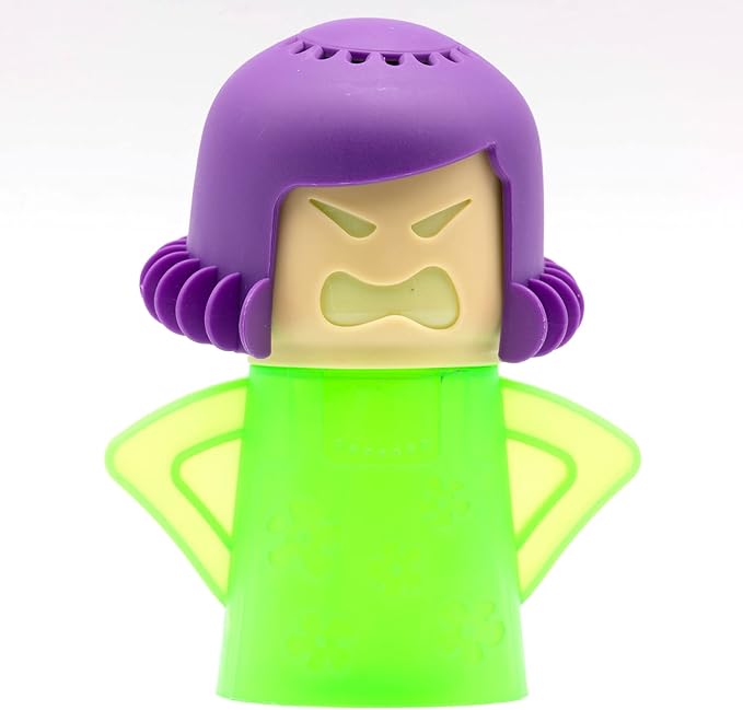 Microwave Steam Cleaner Angry Mom, Steamer Cleaning with Vinegar and Water, Angry Mum Microwave Oven Cleaner for Kitchen Office Chemical Free, Steams From Head (Green)