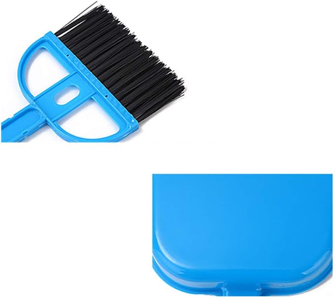 Mini Dustpan and Broom Set 1 Pcs Dustpan Brush Set Portable Plastic Brush Set (Blue) Used for Tool Brush Keyboard Home Kitchen Sweeper Table Desk Office