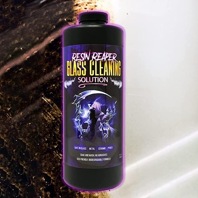 Lifestyle Basics Resin Reaper Glass Cleaner 32 oz, Pipe Cleaner | Soak-and-wash formula, safe on glass, metal, ceramic and Pyrex. Biodegradable.