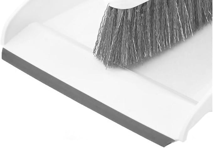 Dustpan and Brush Set, Hand Broom with Ergonomic Grip Handle - Rubber Edge for Easy Dirt Pickup, Durable Material - Grey & Blue Hand Brush by Superio, 2-Pack