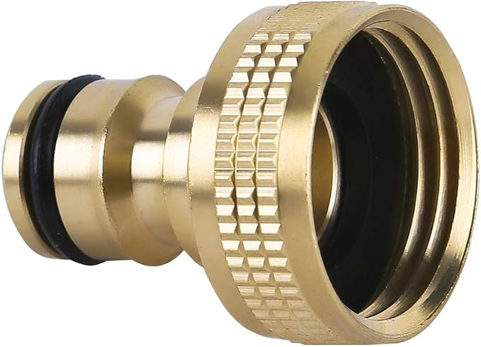 HQMPC Garden Hose Quick Connect Solid Brass Quick Connector 3/4 inch GHT (4 Sets)
