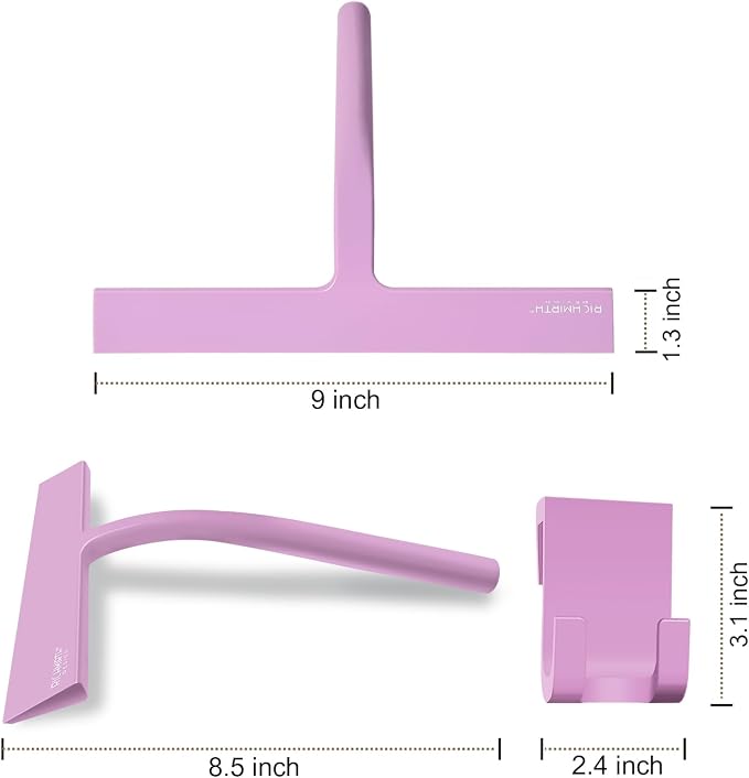 Silicone Rubber Blade Shower Squeegee 9" in Width Window & Car Squeegee - Pink