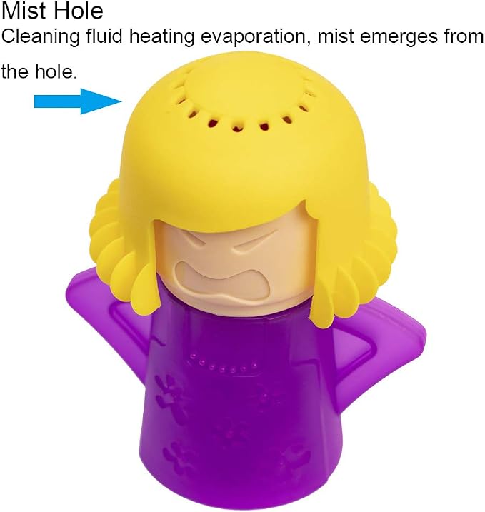 Angry Mom Microwave Cleaner, Mad Mama Microwave Steam Cleaner, Just Add Vinegar and Water, Easily Cleans the Crud in Minutes (Purple)