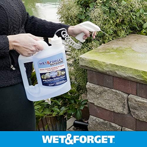 Wet & Forget Outdoor Moss, Mold, Mildew, & Algae Stain Remover Multi-Surface Cleaner, Ready to Use, 64 Fluid Ounces, 4 Pack